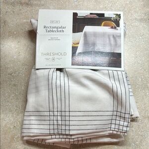 Threshold Cream and Black Rectangular Tablecloth